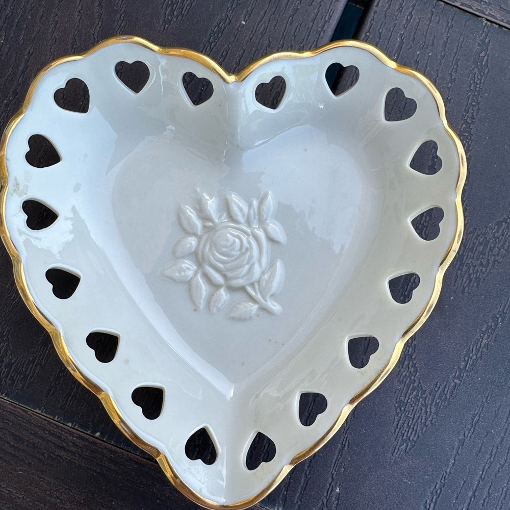 Lenox china heart shaped trinket holder